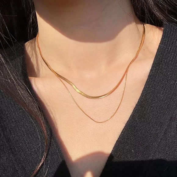 💛18K gold plated snake chain necklace - Picture 6 of 6